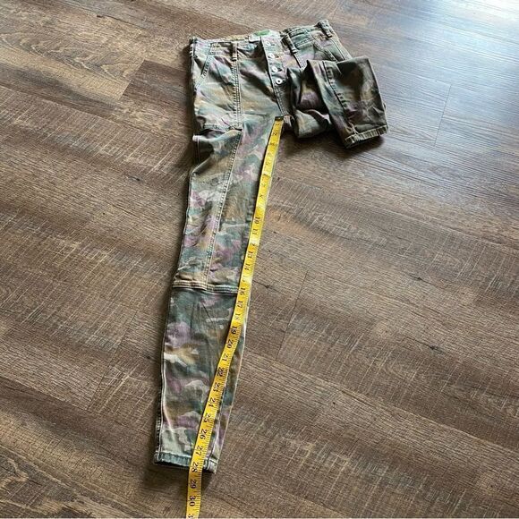 Anthropologie Camo Pants Skinny Jeans Streetwear Boho Button Fly 25 - Picture 8 of 12